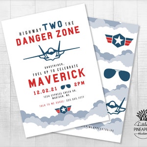 Fighter Jet Danger zone Invite I EDIT, YOU PRINT