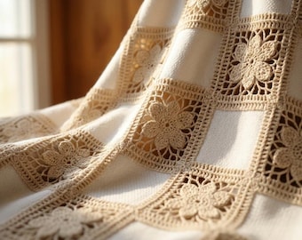 刺繍入り3D花柄レース生地、コットンポリエステル混紡