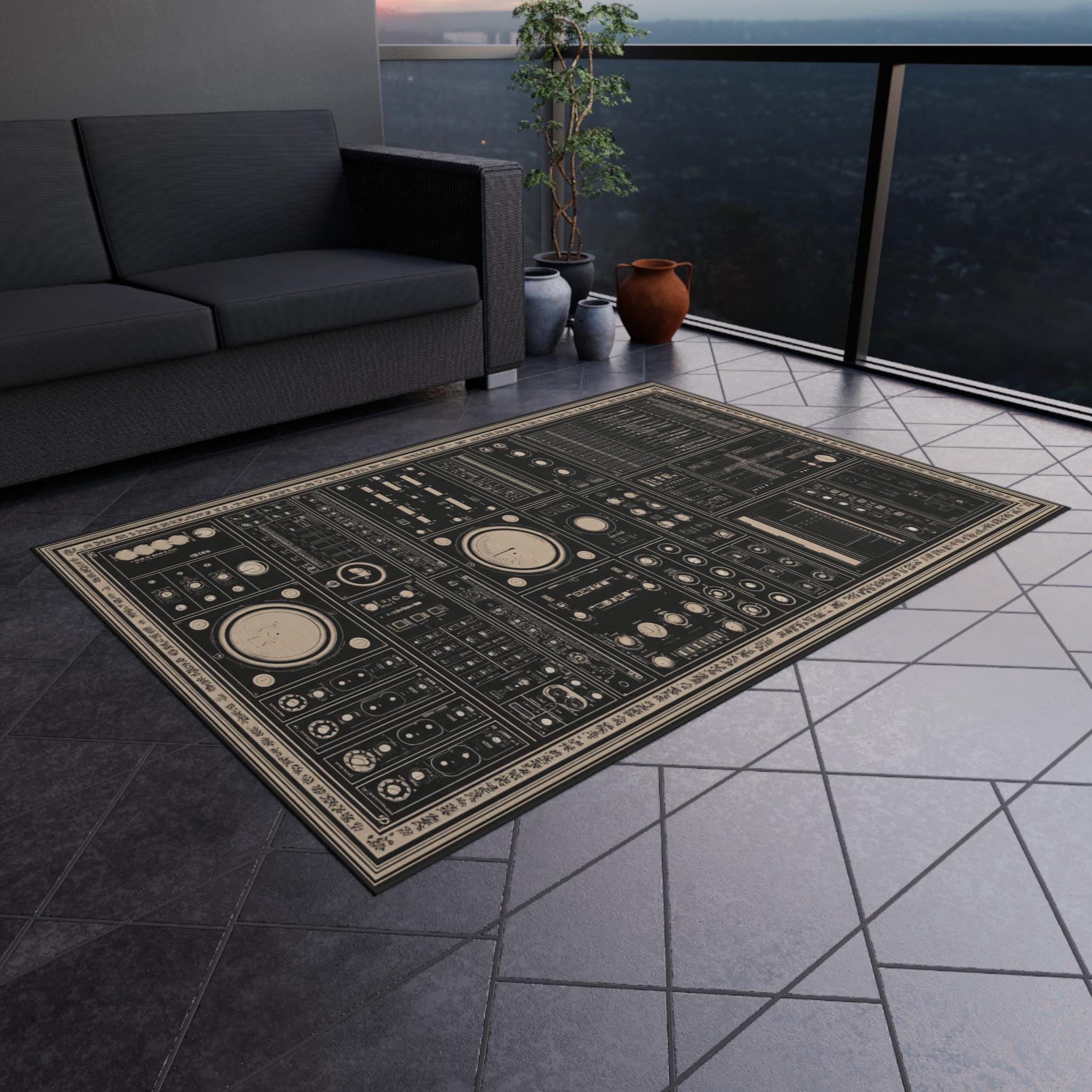 Recording Studio Gear Rug Outdoor Rug | Audio Engineer Carpet for ...