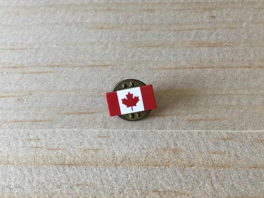 Canadian Flag Enamel Pin - Maple Leaf Enamel Pinback - Red and White ...