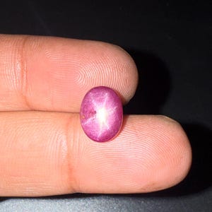 Natural Star Ruby Cabochon Gemstone 6 Rare Star Good Star Ruby Oval Shape 5.65 Cts for Jewelry Making Gemstone