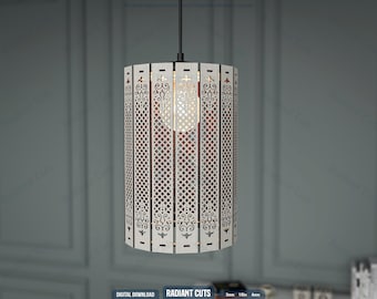 Decorative Pendant Light Laser Cutting Files, Chandelier Laser Cutting Cdr, Dxf, Pdf, Svg Files #112