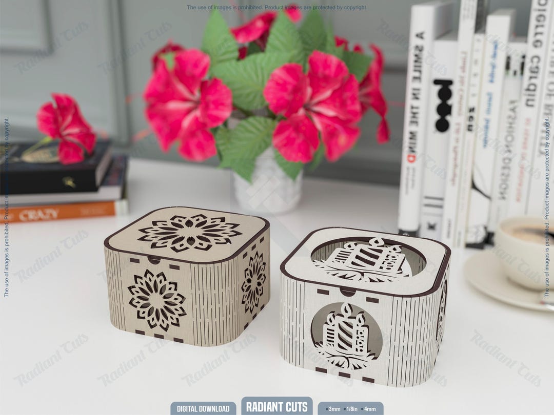 2 Different Decorative Box Laser Cutting Files, Gift Box Laser Cutting ...