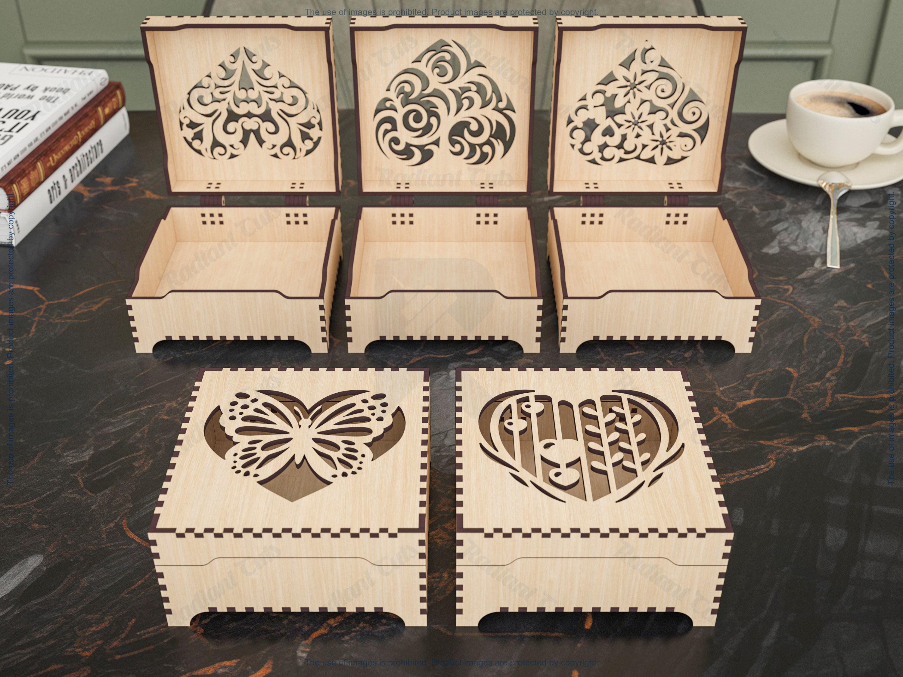 50 Different Decorative Box Laser Cutting Files, Jewelry, Gift Box ...