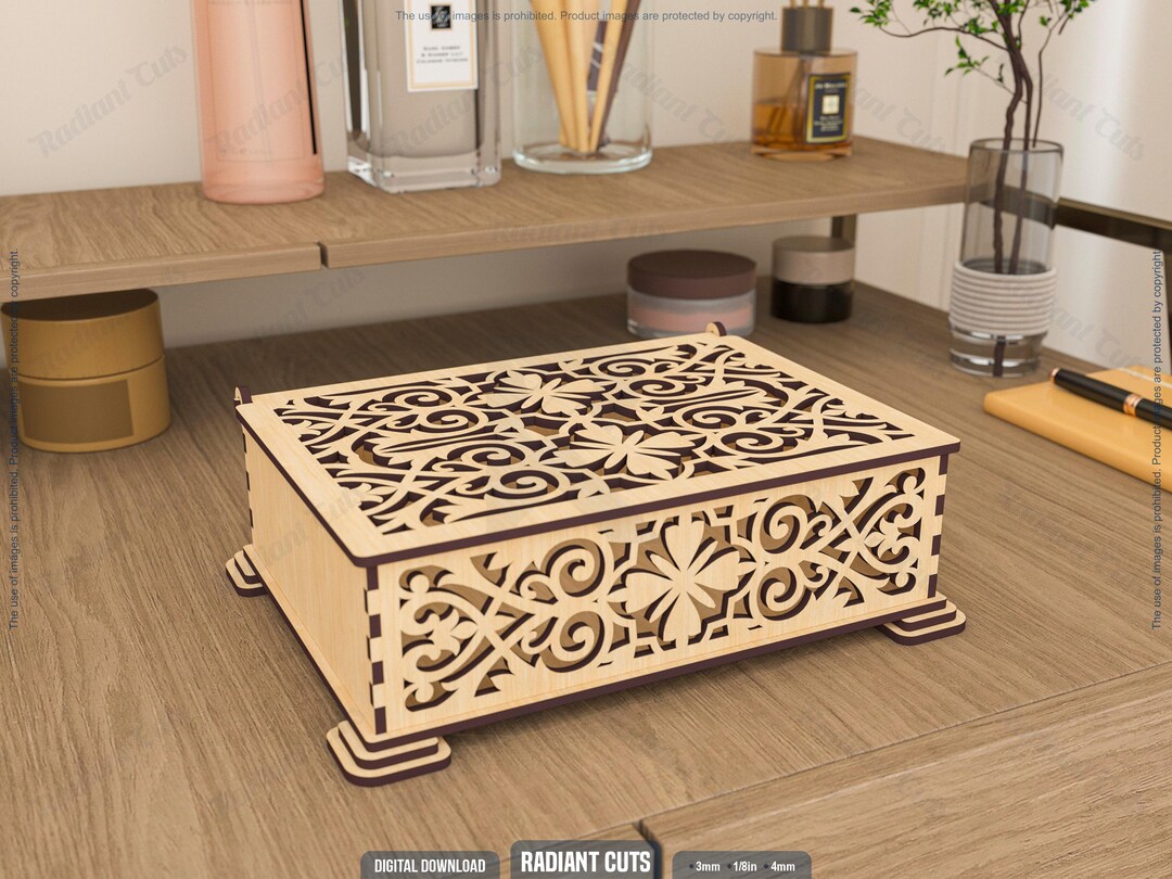 Decorative Jewelry Box Laser Cutting Files, Gift Box Laser Cutting Cdr ...