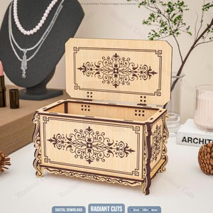 File per taglio laser di scatole per gioielli, scatole regalo, file per taglio laser CDR, DXF, PDF, SVG #133