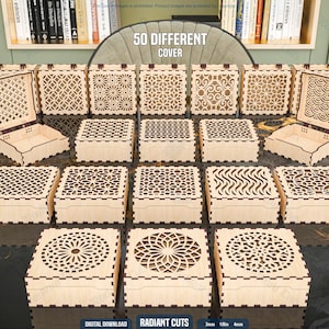 50 Different Decorative Box Laser Cutting Files, Gift Box Laser Cutting Cdr, Dxf, Pdf, Svg Files #125