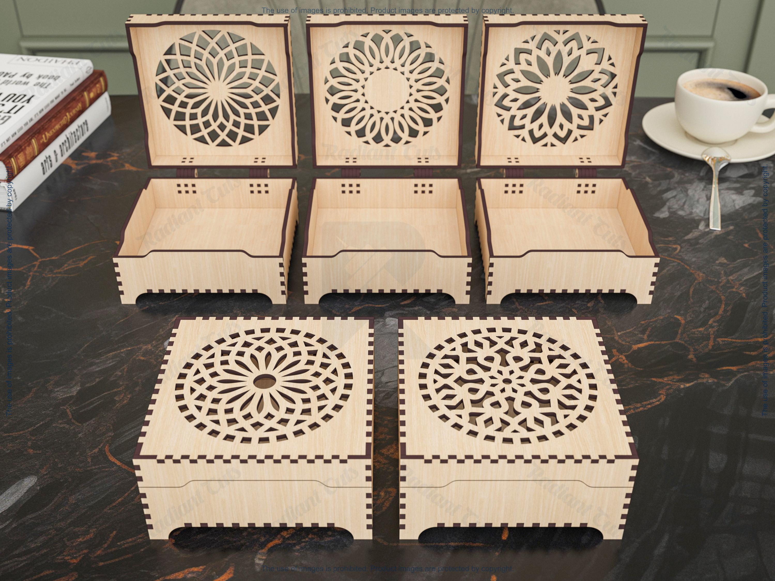 50 Different Decorative Box Laser Cutting Files, Jewelry, Gift Box ...