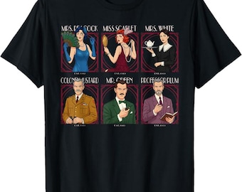 Clue Game T-Shirt, Mystery Characters Unisex Tee
