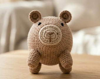 Capybara Crochet Pattern|Low Sew Large Crochet Capybara|Amigurumi Pattern |PDF Tutorial |Pattern capybara|Handmade Amigurumi |(PDF Download)