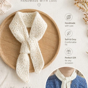 Sophie Scarf Crochet Pattern PDF |Easy Neck Scarf |Trendy Bandana Kerchief   Crochet Pattern Download |Textured Mini Neck Scarf|PDF download