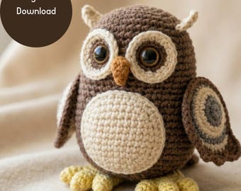 Amigurumi Owl Crochet Pattern PDF| Owl Plush Toy| Animal Amigurumi|Easy Beginner Crochet Pattern|Digital Download, DIY Toy Pattern| owl gift