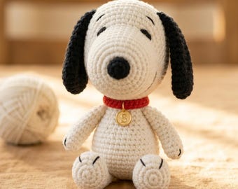 Padrão de Crochê do Snoopy | Cachorro Amigurumi para Iniciantes | Padrão de Crochê do Beagle Snoopy | Cachorro Snoopy | Download Digital | Padrão em PDF | Feito à Mão
