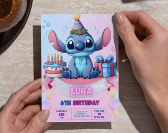 Stitch Birthday Invitation | Editable Kids Party Template (Digital Download)
