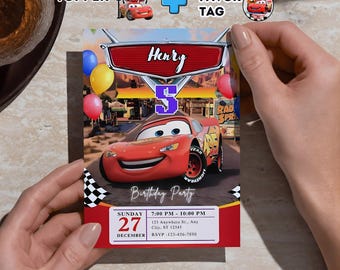 Cars Birthday Invitation | Editable Racing Party Template (Digital Download)