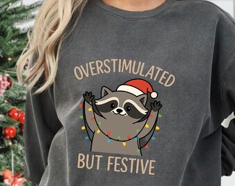 Festive Raccoon Christmas SVG | Cute Holiday Raccoon Clipart