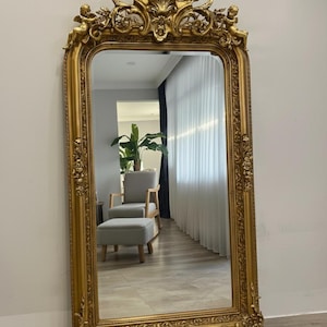 Gold Baroque wall mirror, handcrafted Rococo Frensh Style
