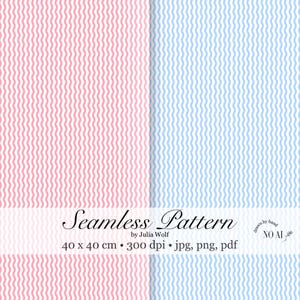 Seamless Pattern pink and blue wavy Stripes – PNG, JPG und PDF Nahtloses Blumenmuster 2 in 1, für Stoff & Sublimation. Digitaler Download