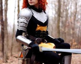 Fantasy Knight Armor - Women's Steel Cuirass, Pauldrons & Bracers - Medieval Costume LARP