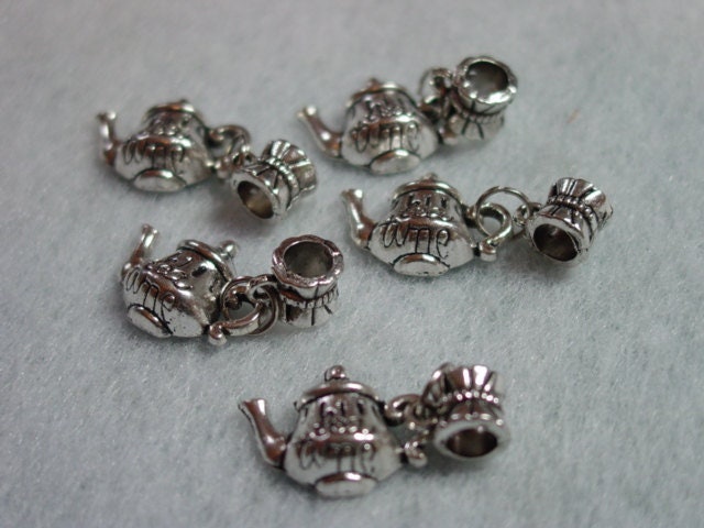 Lot 5pcs Teapot Silver European Spacer Charm Beads For Bracelet LEB655 Lot 5pcs Teapot Silver European Spacer Charm Beads For Bracelet LEB655