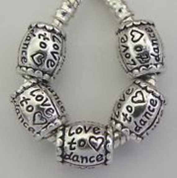 /'Love To Dance/' Bead Charm Spacer Fits European Bracelets /&Necklace