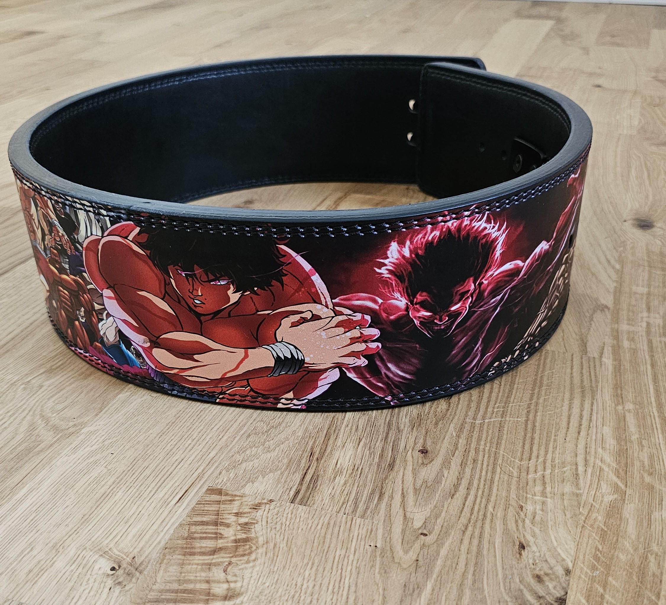 Baki Anime Leather Lever Belt, Custom Weightlifting Gym Gear - Etsy