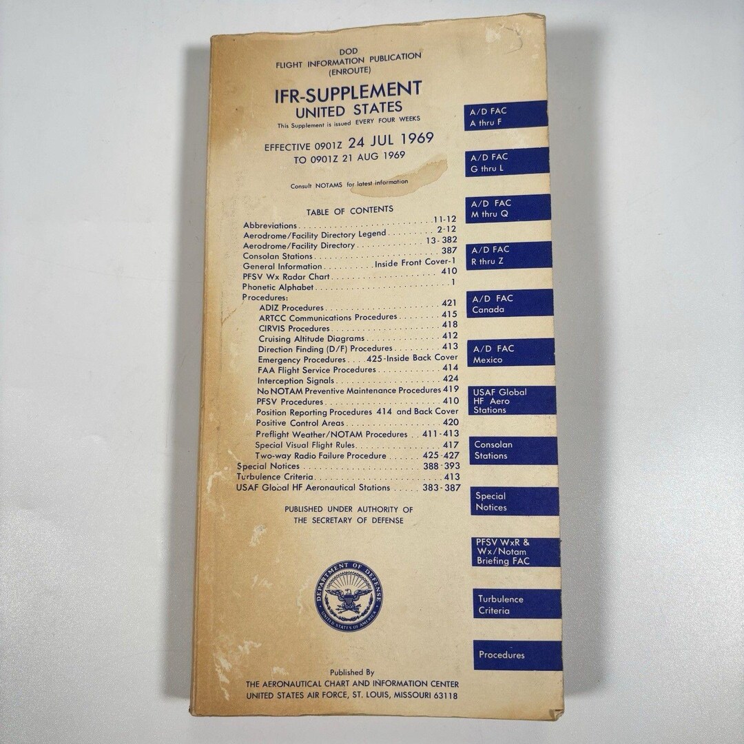 Ifr Supplement Table Department of Defense Ifr Instrument Flight Rules Supplement Manual ...