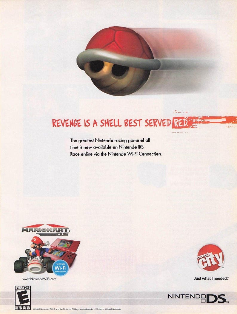 2005 Mario Kart DS Print Ad Mariokart Circuit City Nintendo Red Shell ...