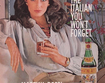 Vintage Martini & Rossi Rosso Vermouth Italian You Won't Forget Print Ad decor