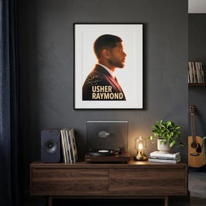 Collage displaying a 120 plus Chris Brown and Usher Raymond R&B Tour 2026 digital print bundle. Features premium digital download PNG designs including concert posters, VS graphics, vintage styles, and dual portraits. High-resolution graphics perfect for printing wall art, posters, and Chris Brown or Usher concert shirts.