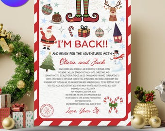 Elf Return Letter, I’m Back Elf Arrival Letter, Editable Christmas Elf Welcome Back Letter, Personalized Elf Printable, Instant Download
