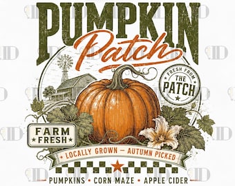Retro Pumpkin Patch Png Jpg Vintage Autumn Sublimation Design Farm Fresh Fall Shirt Graphic Distressed Thanksgiving Clipart Digital File