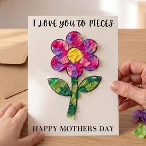 I Love You to Pieces Craft Printable, Mothers Day Activity Kids, Tissue ...