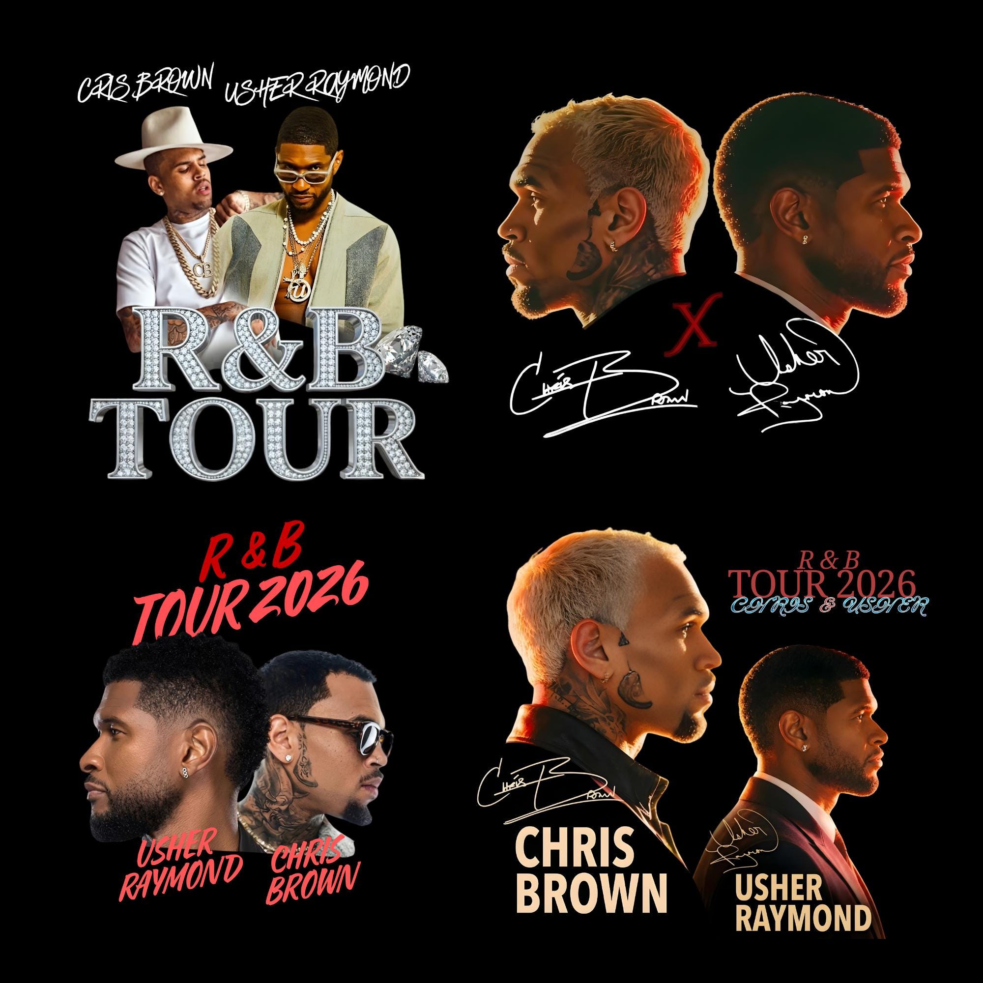 120+ Chris Brown and Usher R&B Tour 2026 PNG Bundle, Raymond and Brown ...