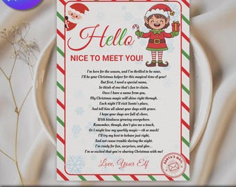 Editable Elf Arrival Letter, First Time Elf Welcome Letter, Hello From Elf Printable, Christmas Elf Letter Template, Instant Download