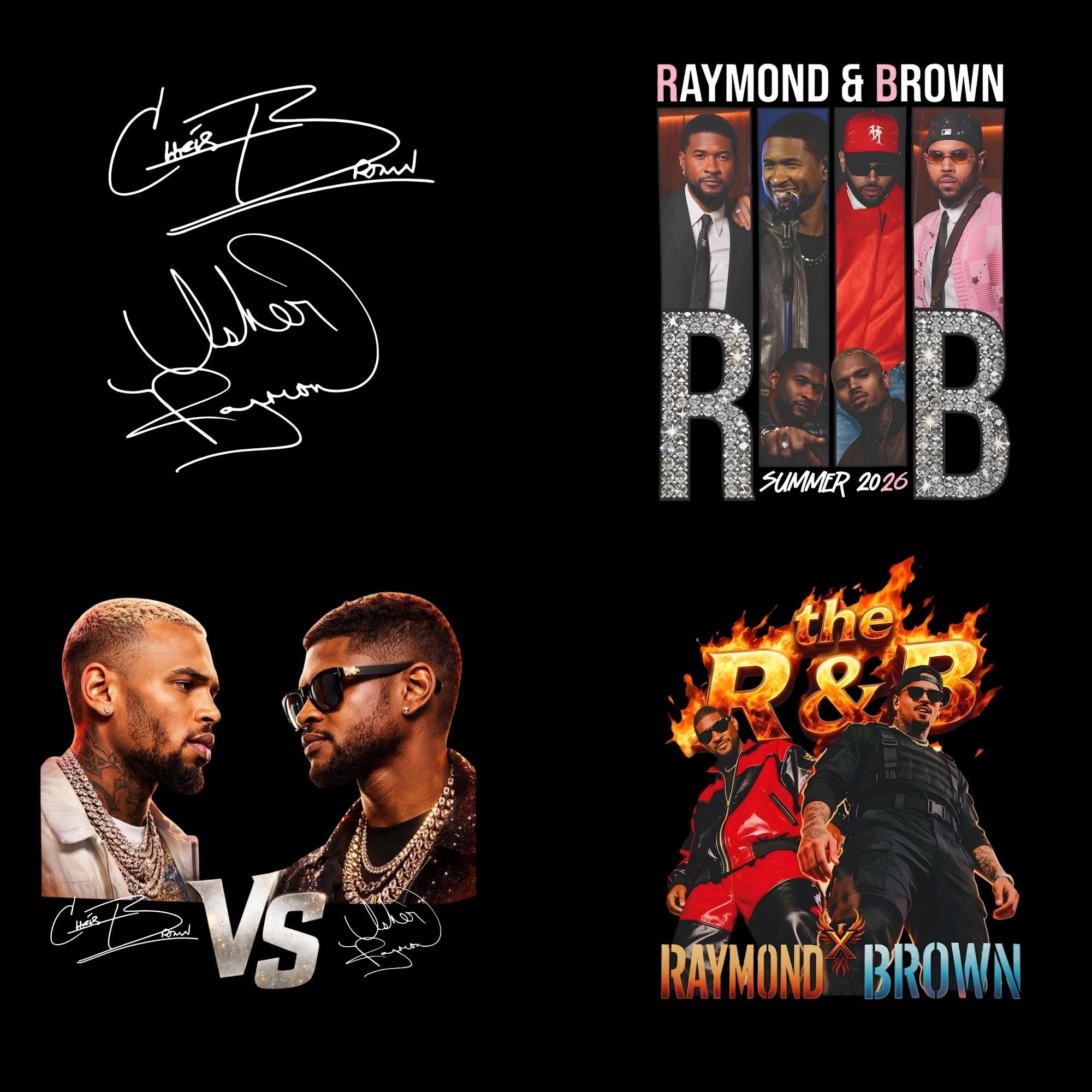 120+ Chris Brown and Usher R&B Tour 2026 PNG Bundle, Raymond and Brown ...