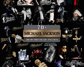 70+ King of Pop PNG-Bundle, von Michael Jackson inspirierte Sublimationsdesigns, 80er Jahre Musiklegende Grafik, Retro Sänger Shirt Design, MJ Digital