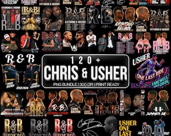 120+ Chris Brown und Usher R&B Tour 2026 PNG Bundle, Raymond und Brown Digitaldrucke, Konzertplakat und Shirt Design, digitaler Download