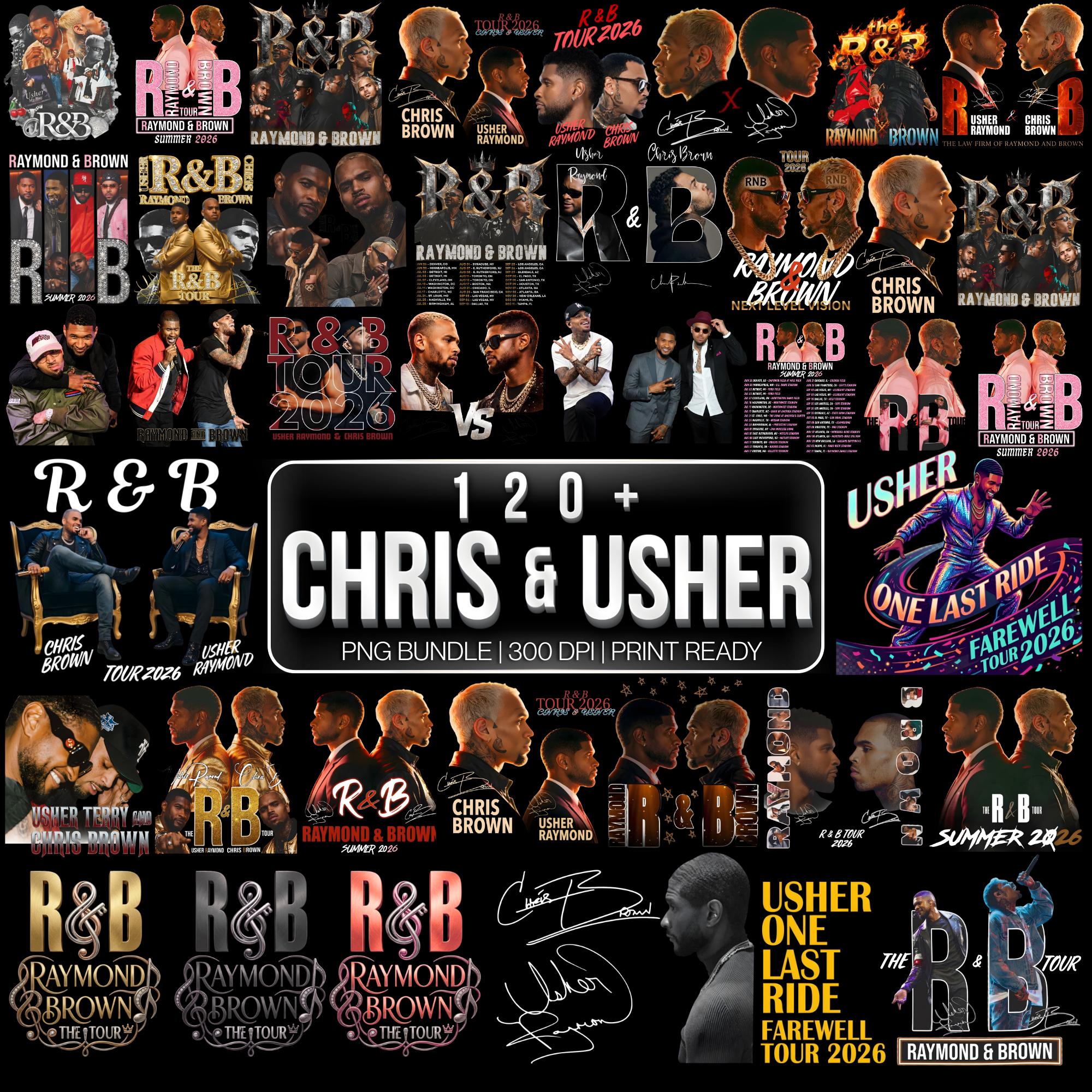120+ Chris Brown and Usher R&B Tour 2026 PNG Bundle, Raymond and Brown ...