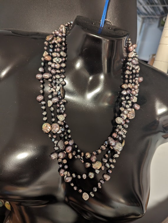 Freshwater Pearls, Five Strand Necklace - image 2