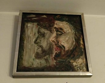 Oil Painting of a Man and His Reflection