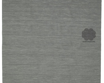 Grey Kilim Loom Rug | Handwoven Flatweave Wool Carpet | Minimal Modern Area Rug | Scandinavian Handmade Neutral Floor Décor