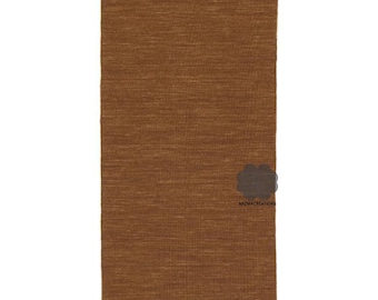 Brown Kilim Loom Rug | Solid Flatweave Wool Carpet | Handmade Boho Area Rug | Earthy Neutral Decor | Modern Minimalist Living Room Runner
