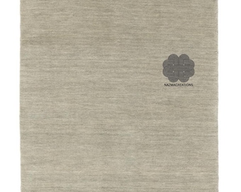 Solid Beige Handloom Rug | Neutral Wool Carpet | Minimal Modern Area Rug | Handmade Organic Weave | Custom Size Living Room Decor