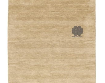 Solid Beige Handloom Rug | Sand Beige Wool Area Carpet | Minimalist Modern Floor Rug | Handmade Neutral Decor | Custom Size Available