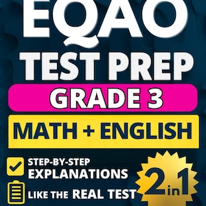 EQAO Förberedelse för engelska och matematikprov för årskurs 3 (pocketbok): 10 övningsprov i full längd med detaljerade svarsförklaringar för att minska testanskräkta