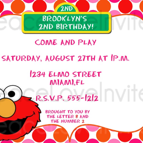 Elmo Birthday Invitation