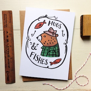 Câlins et poissons - Carte pour la fête des pères