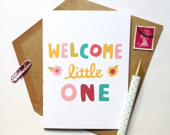 Welcome Little One - New Baby Card