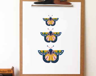 Mosaic Butterflies -Art Print 5x7, 8x10, 11x14